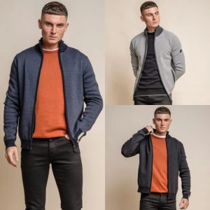Cavani Knitted Cotton Zipped Men's Jacket