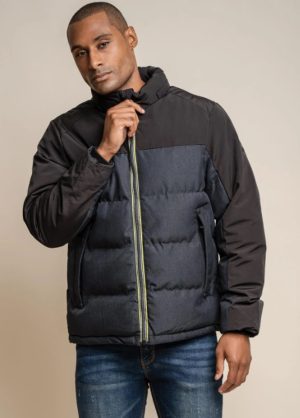 Men's Cavani Padded Charcoal Grey Coat Bomber Jacket