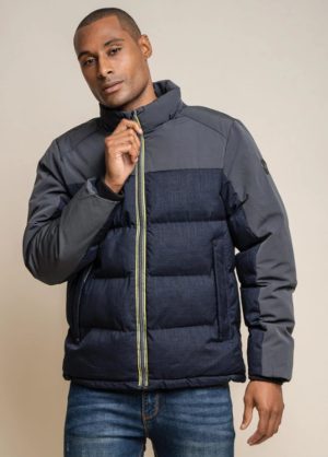 Men's Cavani Padded Navy Blue Coat Bomber Jacket