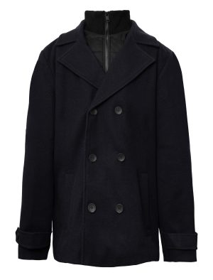 Men's Smart Casual Wool Blend Gilet Lined Double Breasted Coat