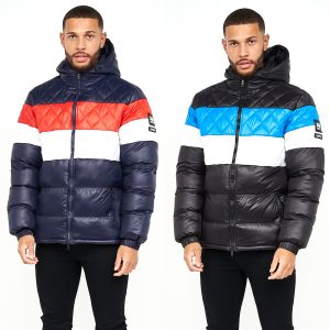 Men's Crosshatch Bubble Coat Padded Hooded Winter Jacket