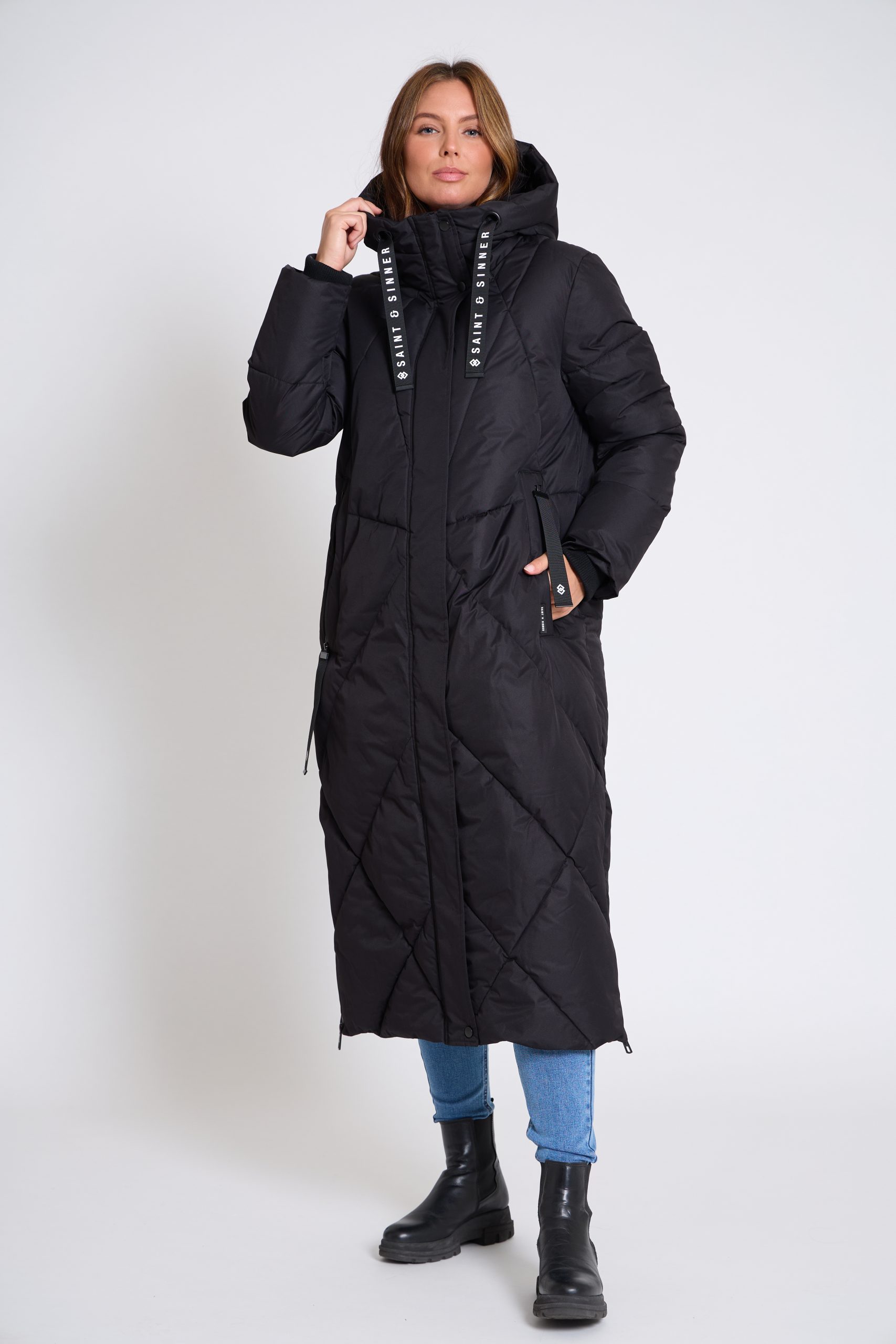 Women’s Long Oversized Padded Hooded Winter Coat - Image 5