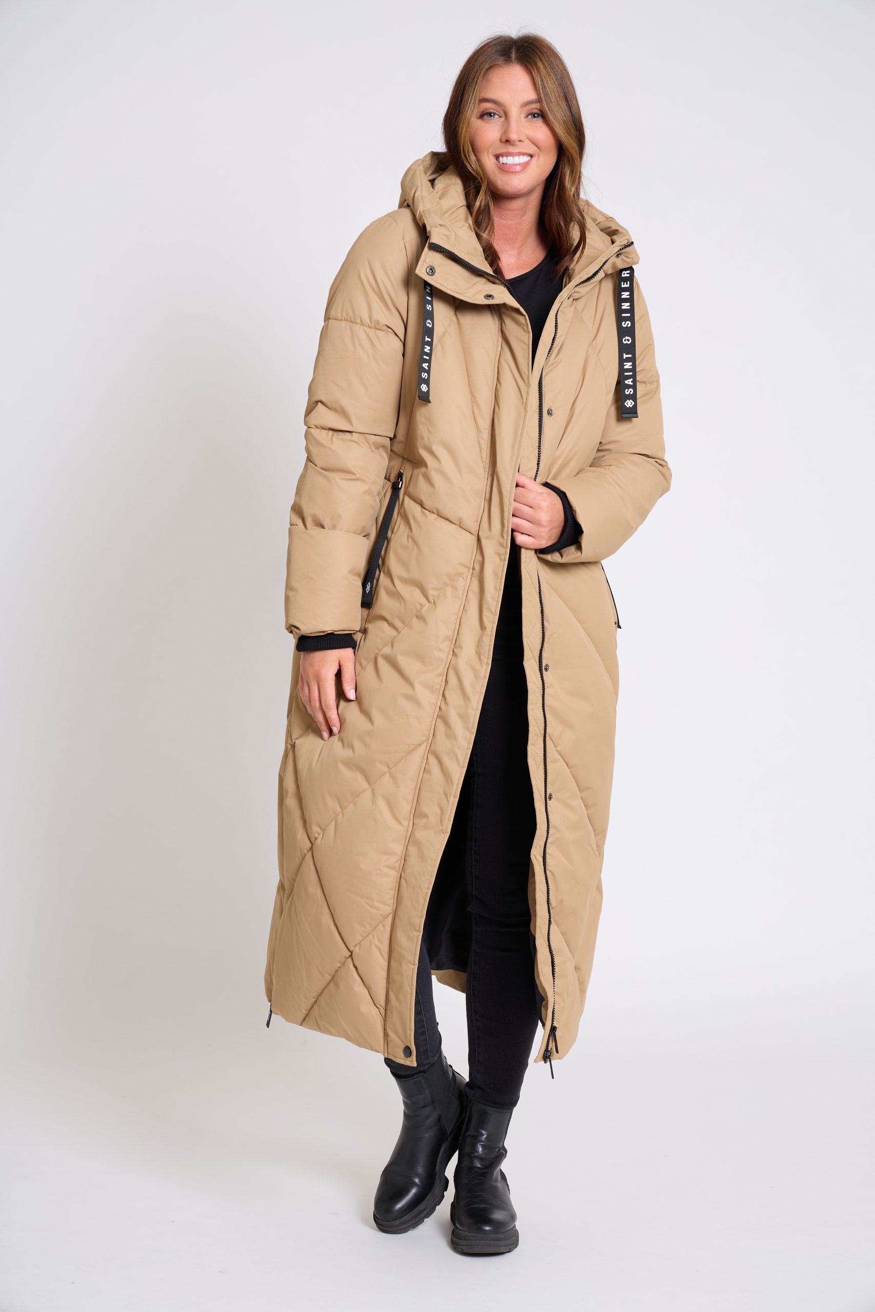 Women’s Long Oversized Padded Hooded Winter Coat - Image 3