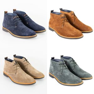 Mens Cavani Lace Up Suede Desert Boots Smart Casual Footwear