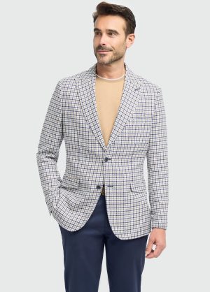 Cavani "Bartela" Beige Check Dinner Jacket Blazer