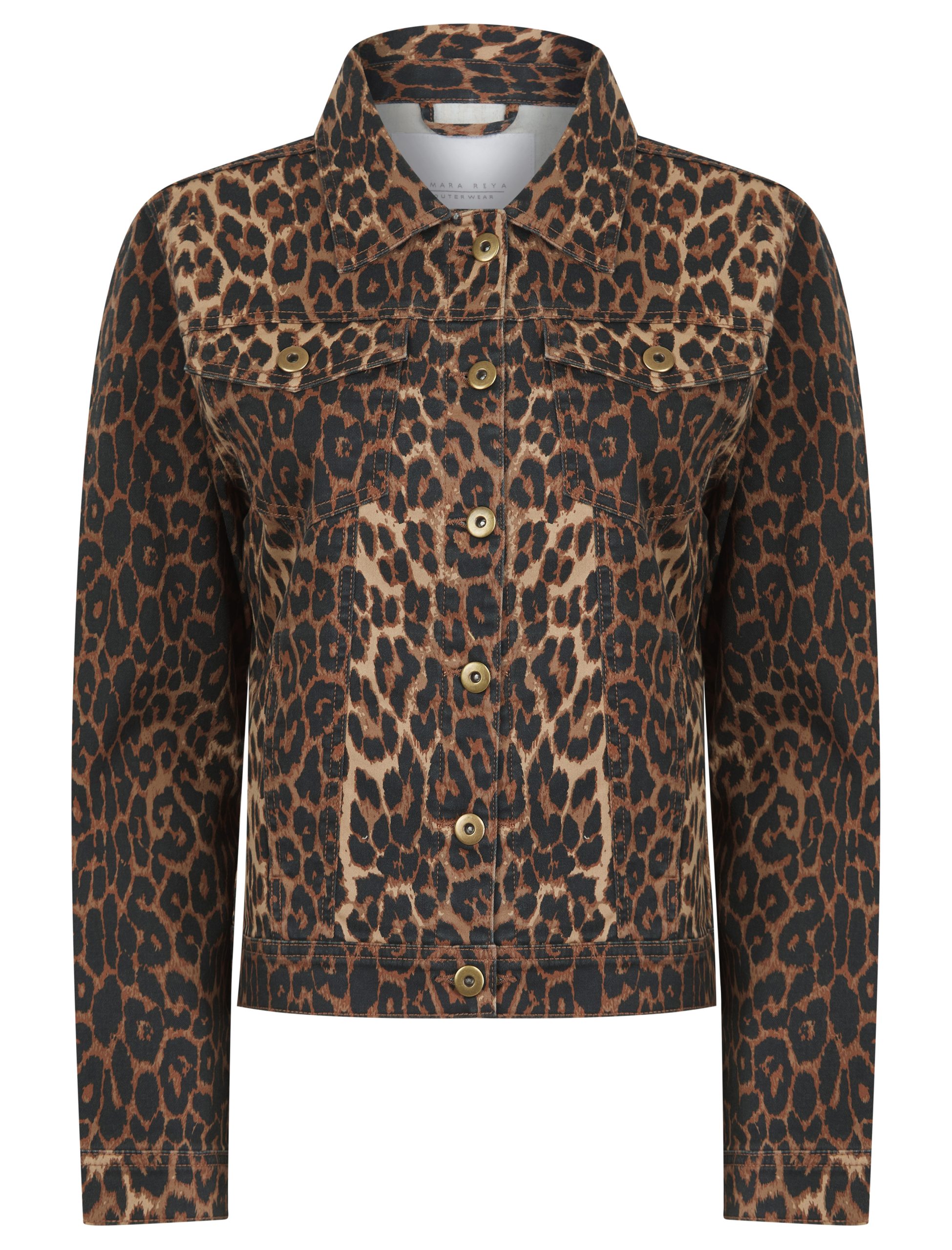 Womens Leopard Print Denim Jacket Summer Fashion Coat - Image 5