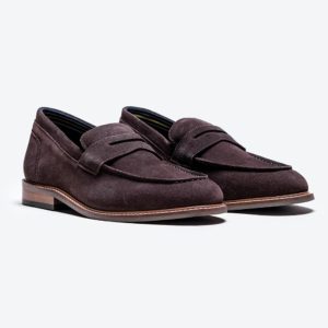 Cavani Jordan Brown Slip On Suede Loafers Smart Casual Shoes