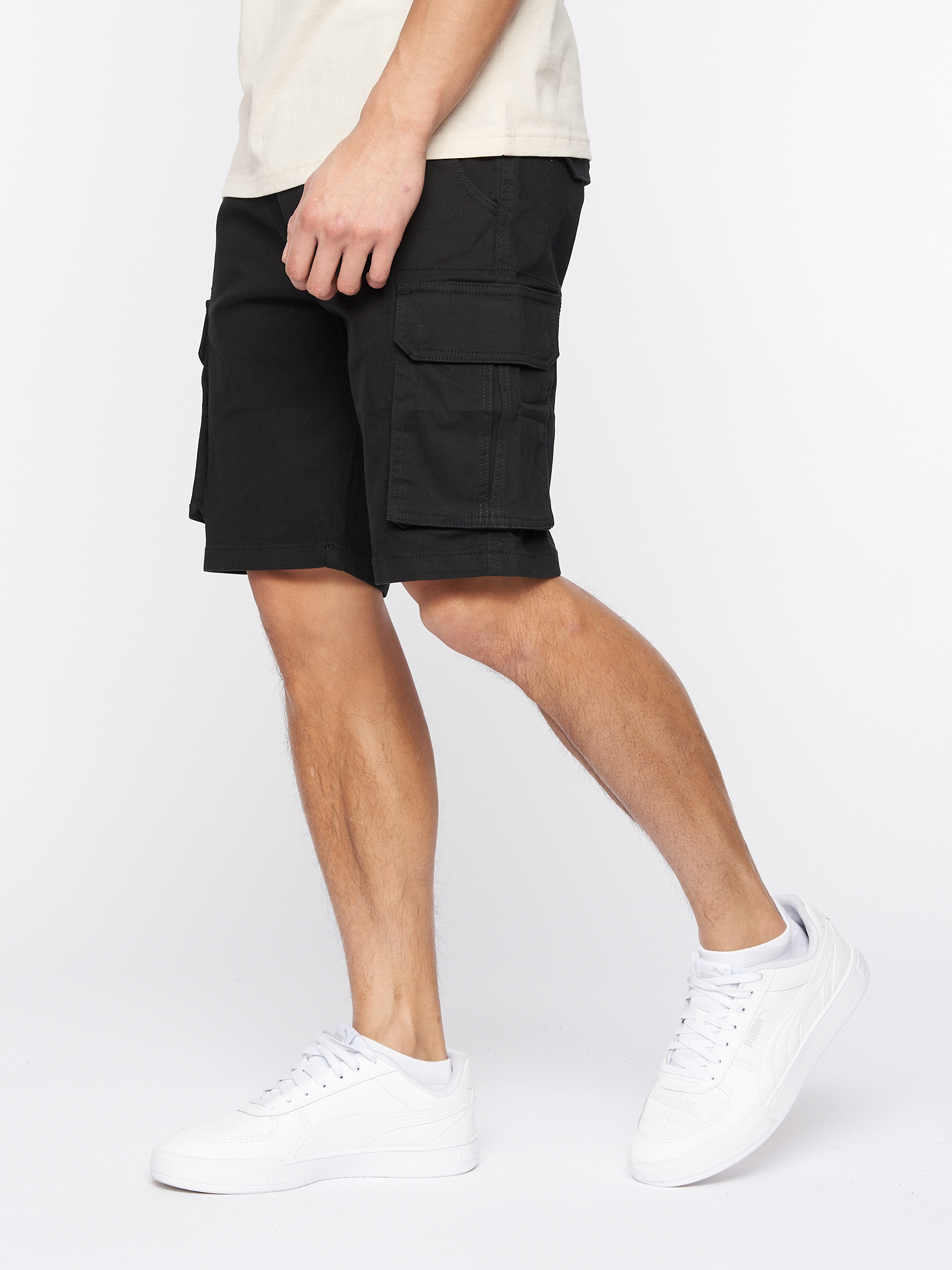 Men's Crosshatch Smart Casual Stretch Chino Cargo Shorts - Image 28