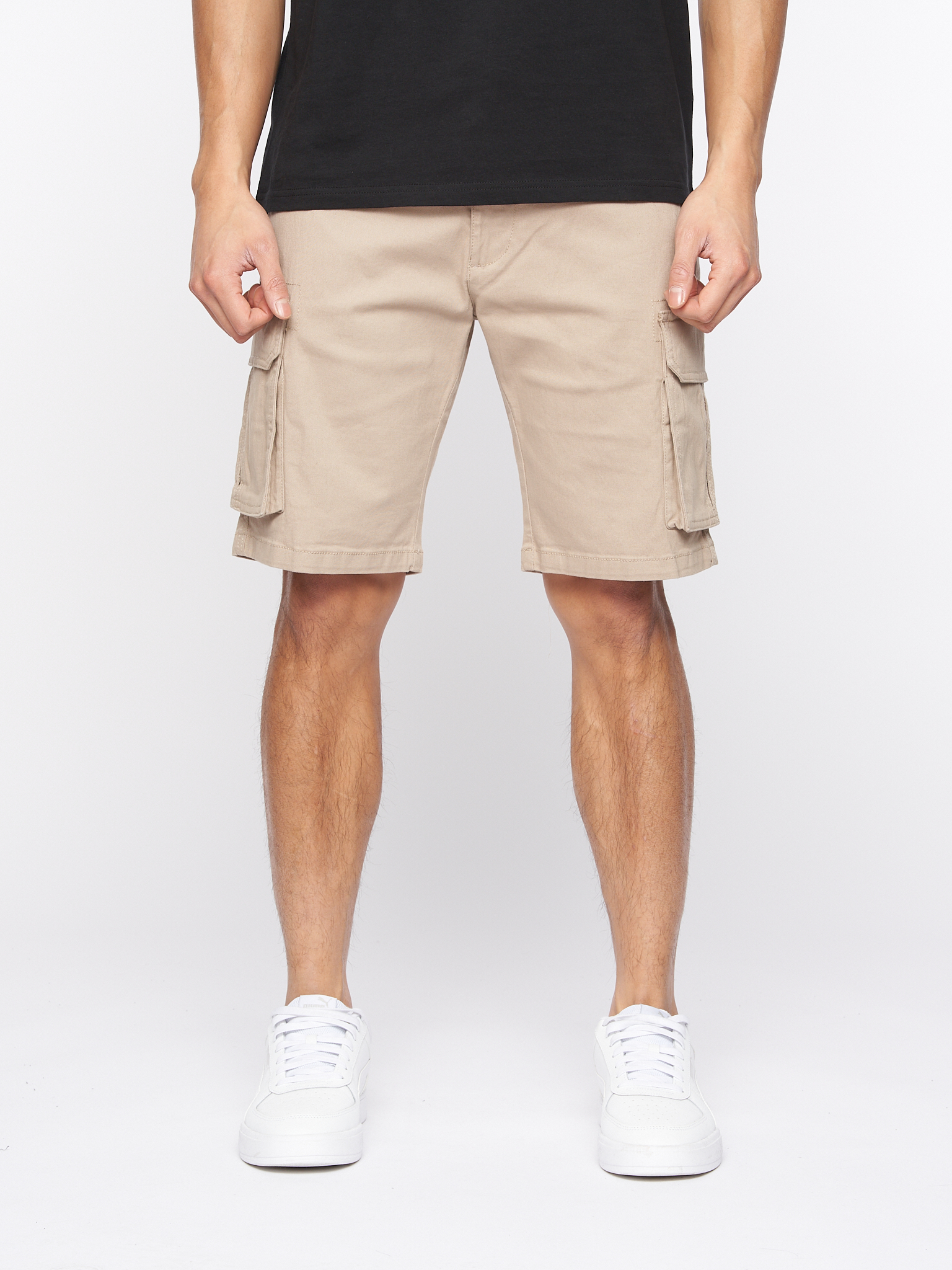 Men's Crosshatch Smart Casual Stretch Chino Cargo Shorts - Image 3