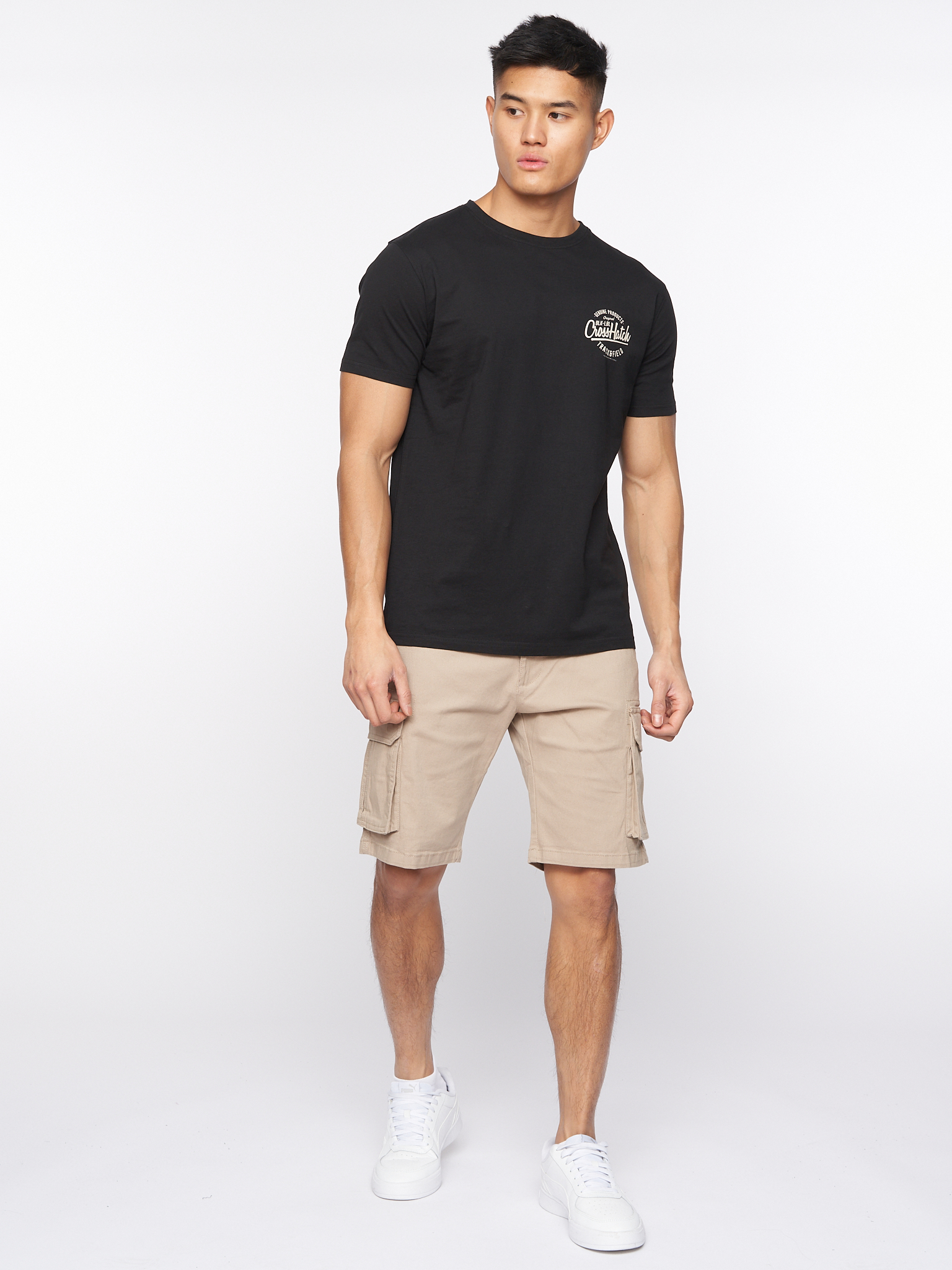 Men's Crosshatch Smart Casual Stretch Chino Cargo Shorts - Image 4