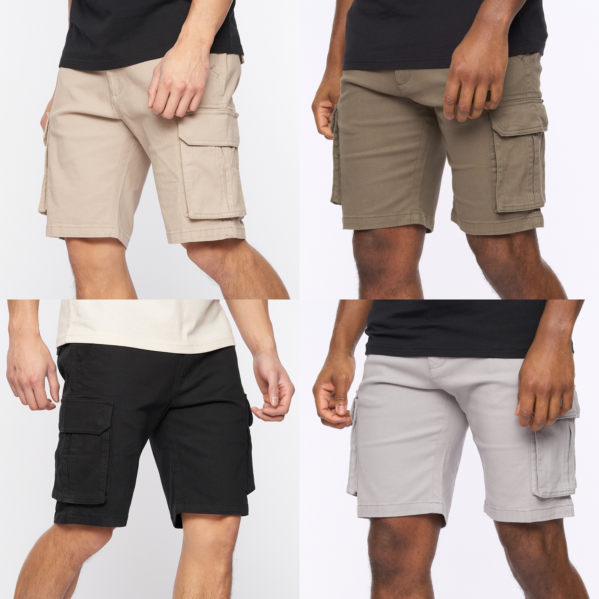 Men's Crosshatch Smart Casual Stretch Chino Cargo Shorts
