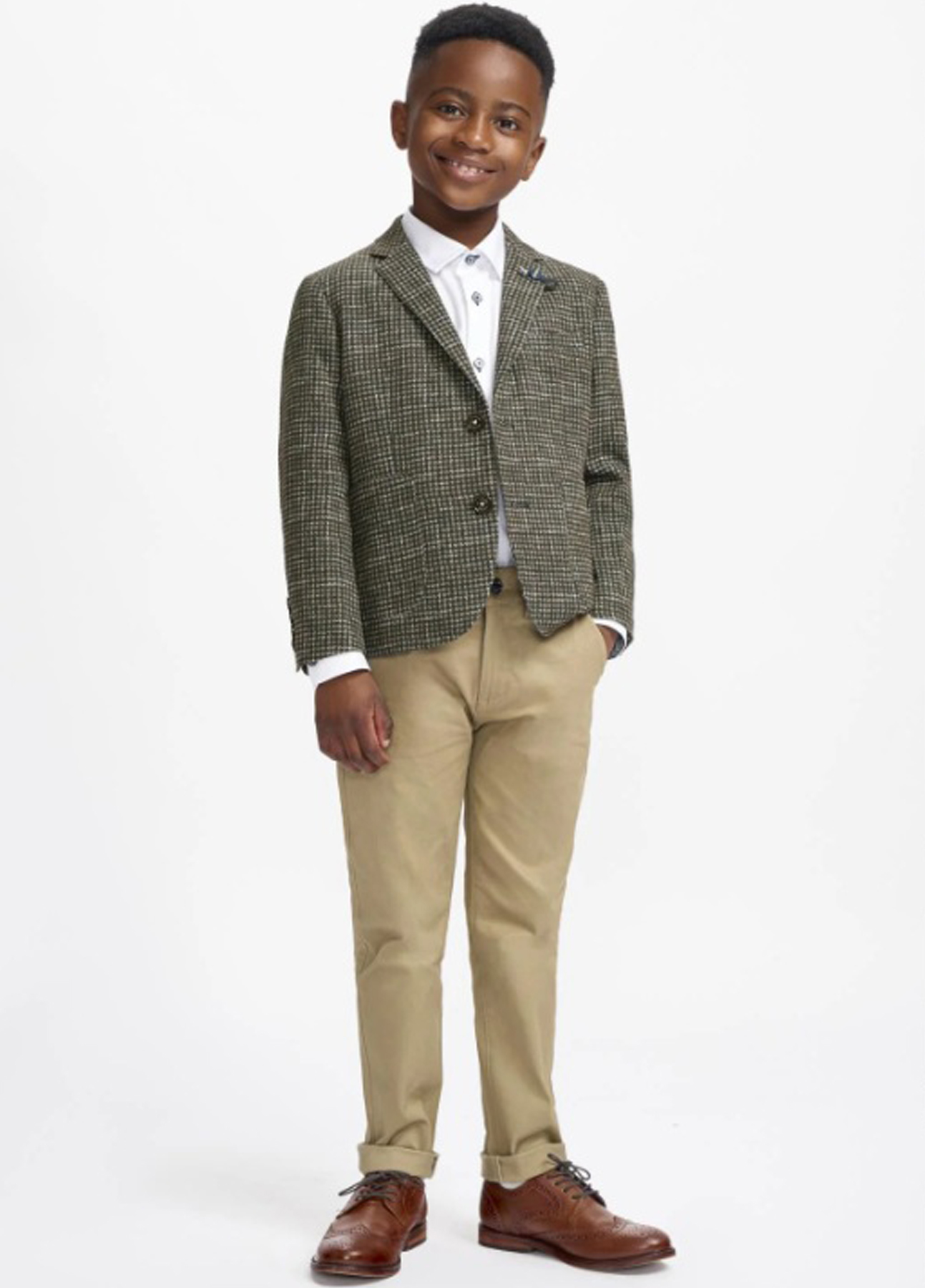 Boys Cavani 2 Piece Contrast Suit Blazer & Chino's
