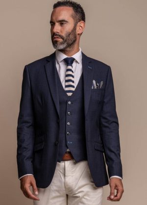 Cavani Seeba Navy Blue Slim Fit Suit Blazer