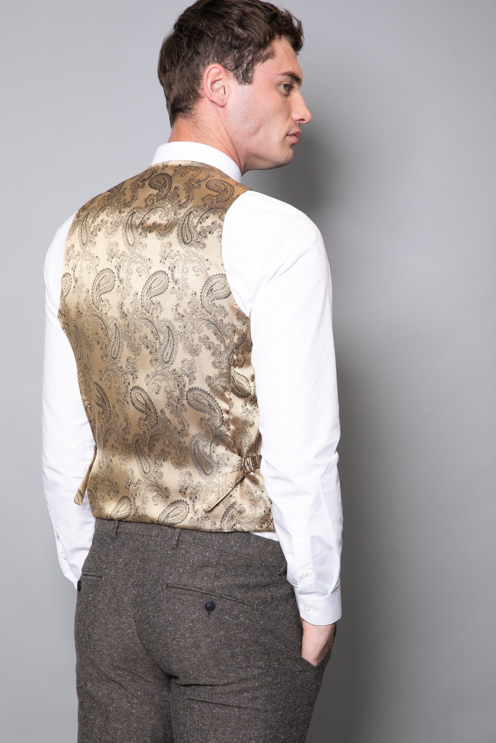 Men's Nines Brown Tweed Blazer & Wiastcoat 2 Piece Set - Image 7