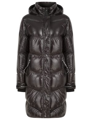 Saint & Sinner Long Black Hooded Puffer Coat - Quilted Jacket
