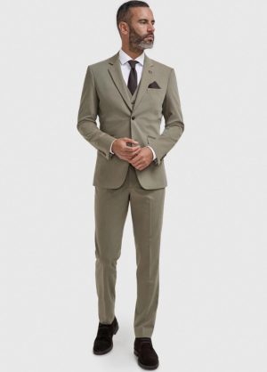 Men's Cavani Sage Green Formal Wedding 3 Piece Slim Fit Suit