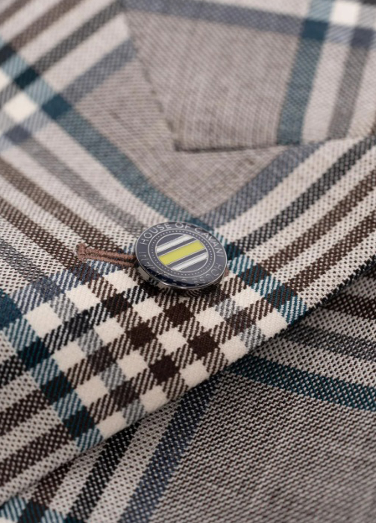 Cavani Beige Check 2 Piece Contrast Suit With Black Trousers - Image 6