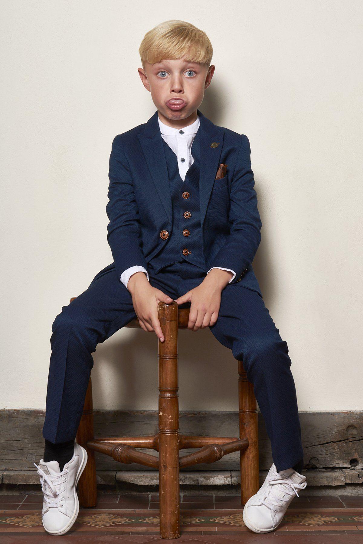 Marc Darcy Boys Royal Blue Three Piece Suit - Image 3