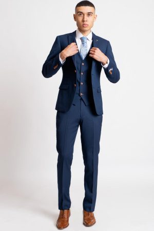 Marc Darcy Max Royal Blue 3 Piece Slim Fit Suit